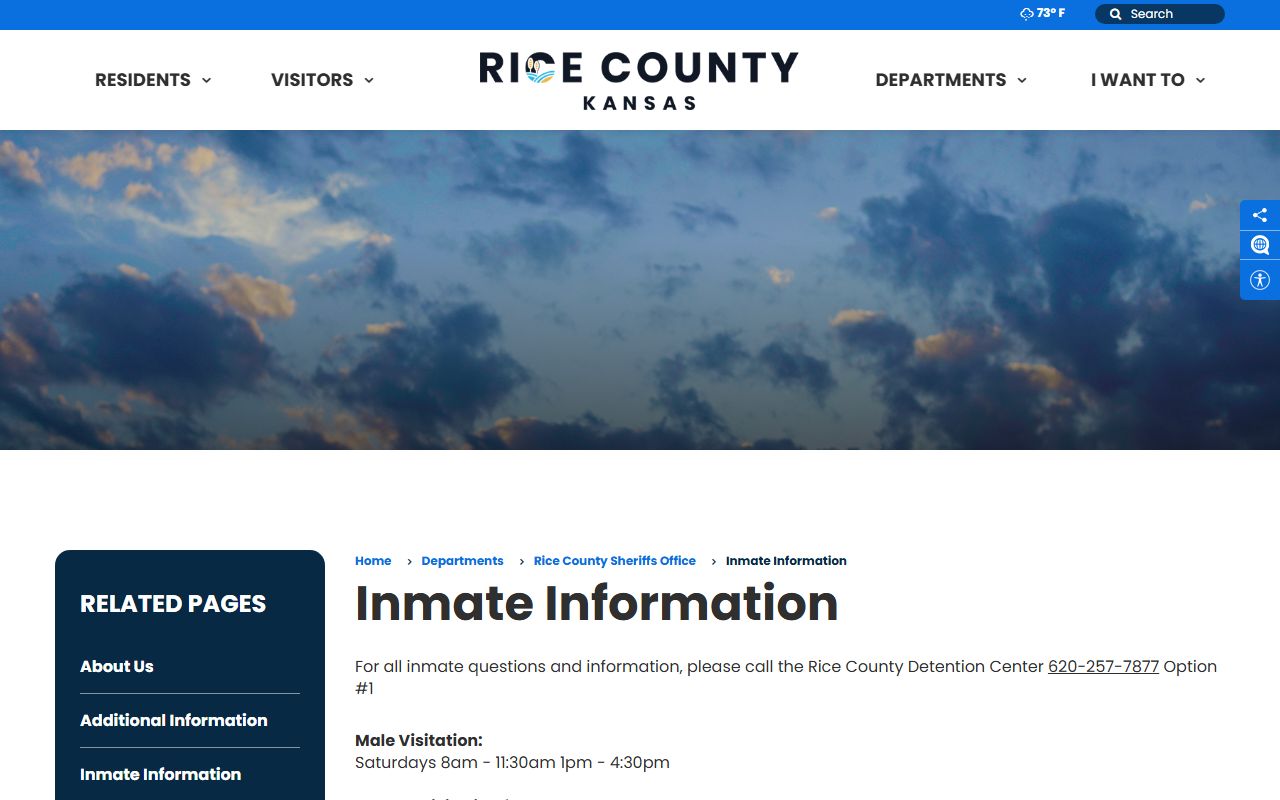 Rice County Detention Center inmate visitation and jail information page